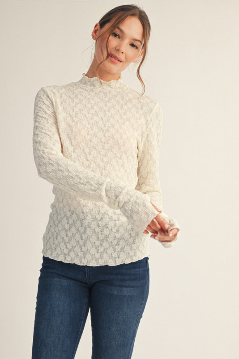 Ivory Lace Fitted Top