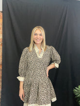 Load image into Gallery viewer, Taupe Leopard Print Long Sleeve Dress
