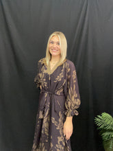 Load image into Gallery viewer, Brown Eucalyptus Print Maxi Dress
