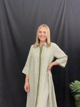 Load image into Gallery viewer, Olive Striped Long Dress
