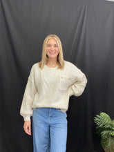 Load image into Gallery viewer, Oatmeal Knit Pocket Front Sweater
