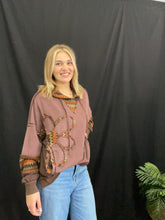 Load image into Gallery viewer, Brown Flower Hoodie
