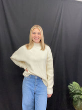 Load image into Gallery viewer, Cream Diagonal Ribbed Sweater
