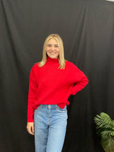 Load image into Gallery viewer, Red Diagonal Ribbed Sweater
