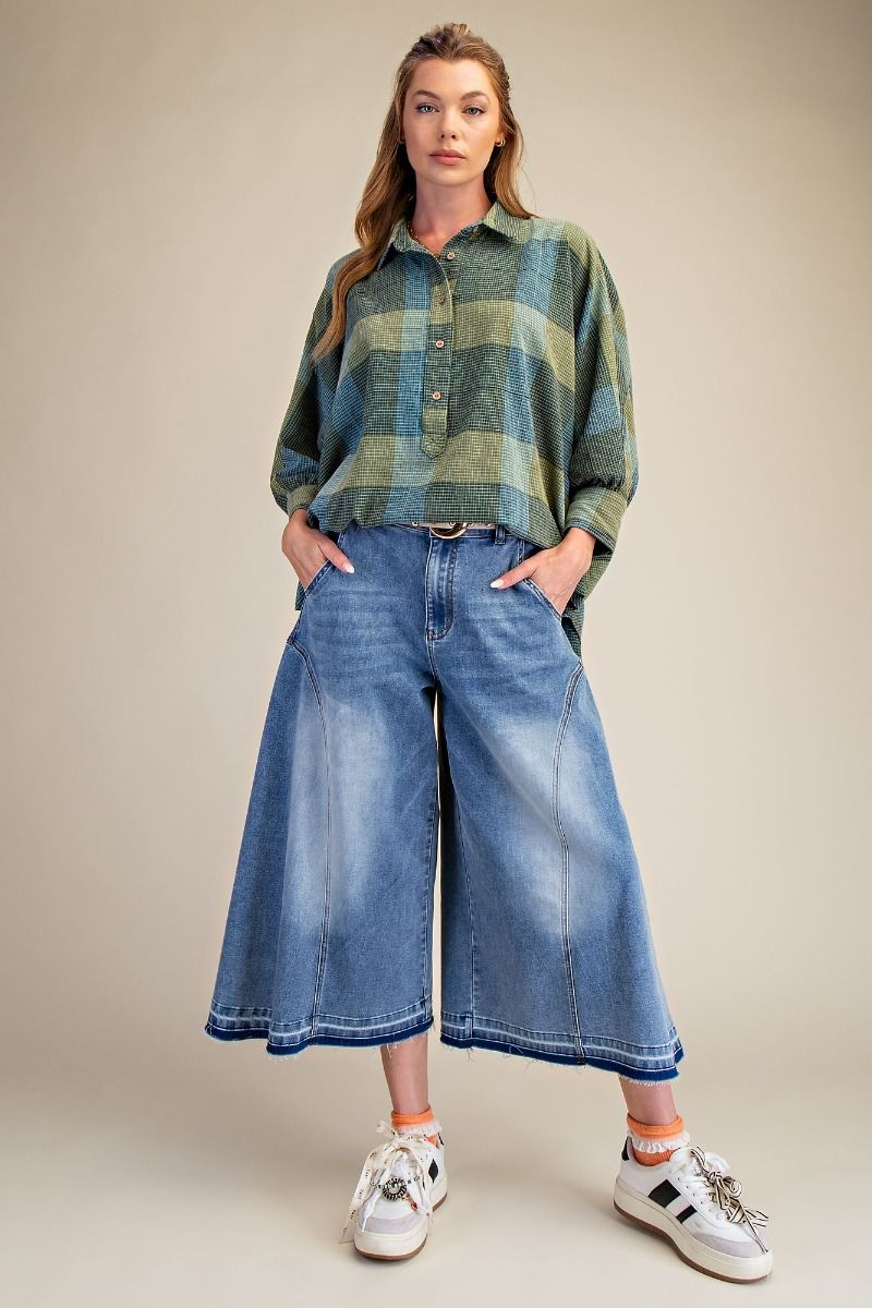 Culotte Denim Capri Pant
