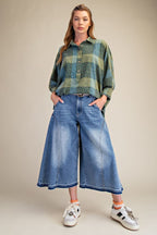 Culotte Denim Capri Pant