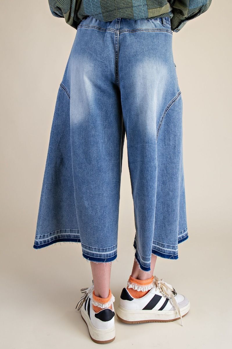 Culotte Denim Capri Pant