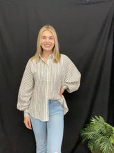 Load image into Gallery viewer, Striped Tan Button Down
