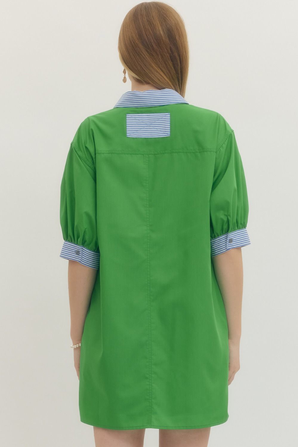 Kelly Green Blue Striped Dress
