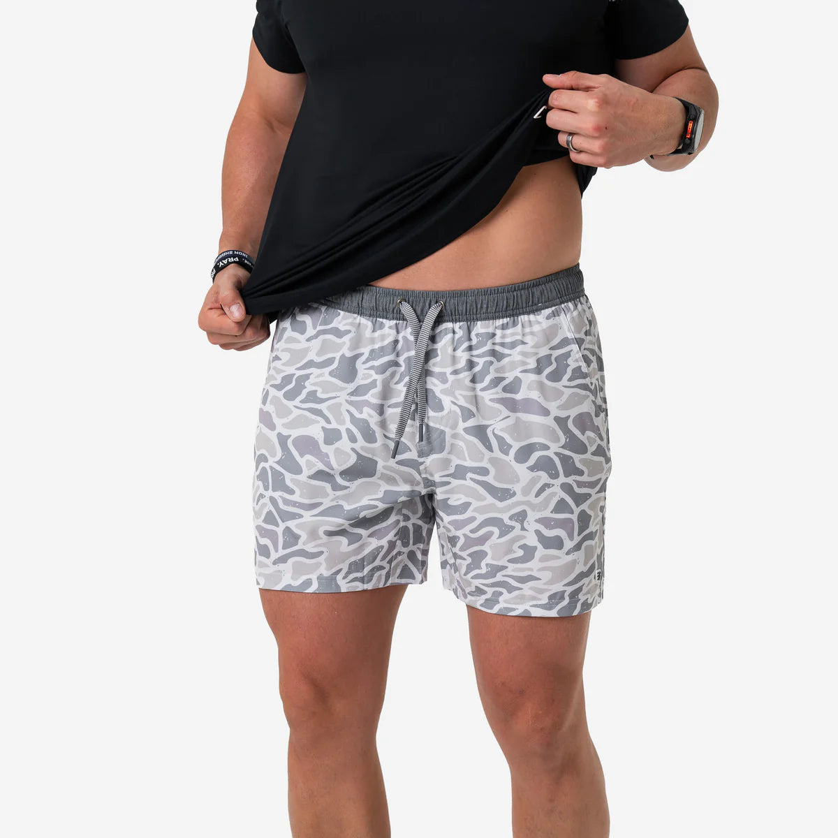 Athletic Short - White Camo - Grey Liner