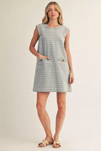 Denim Checkered Dress