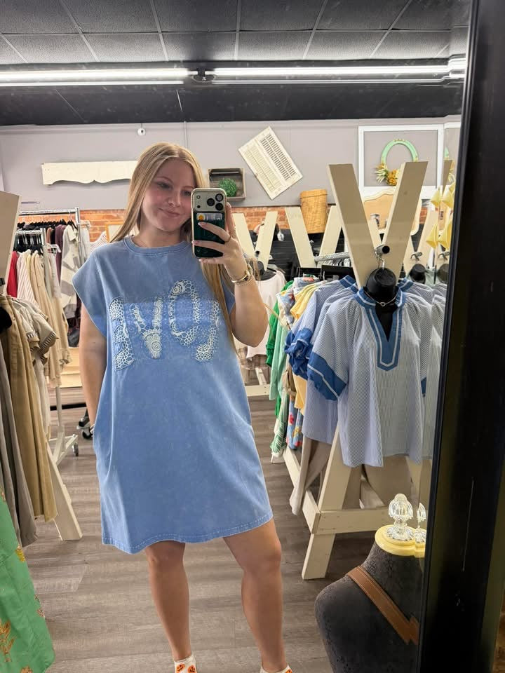 Peri Blue Love Patch Dress