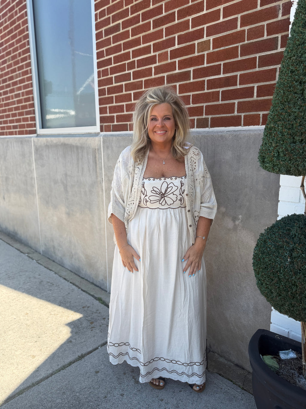 Natural Color Crochet Duster