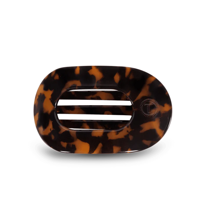 Tortoise Medium Flat Round Hair clip