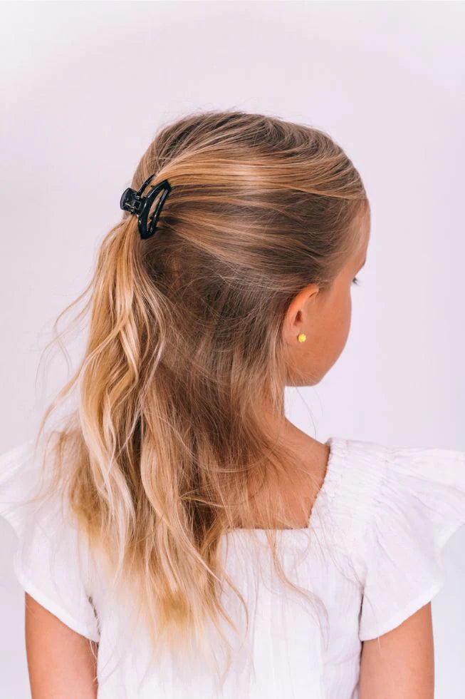 Open Jet Black Petite Hair Clip