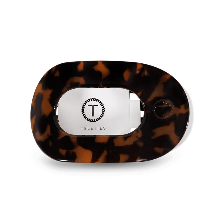 Tortoise Medium Flat Round Hair Clip