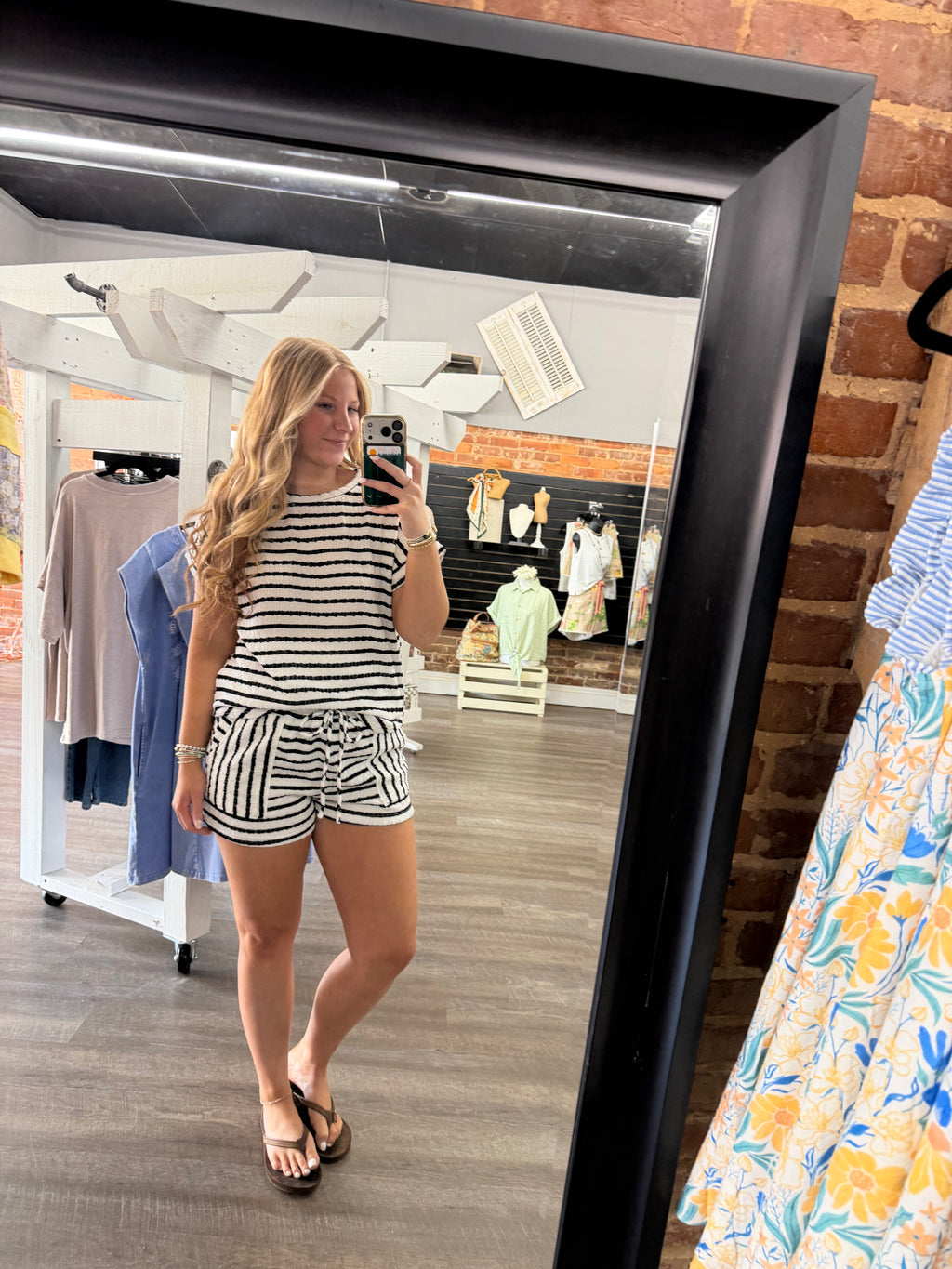 Black Stripe Ribbed Set