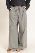 Black Striped Wide-Leg Pants