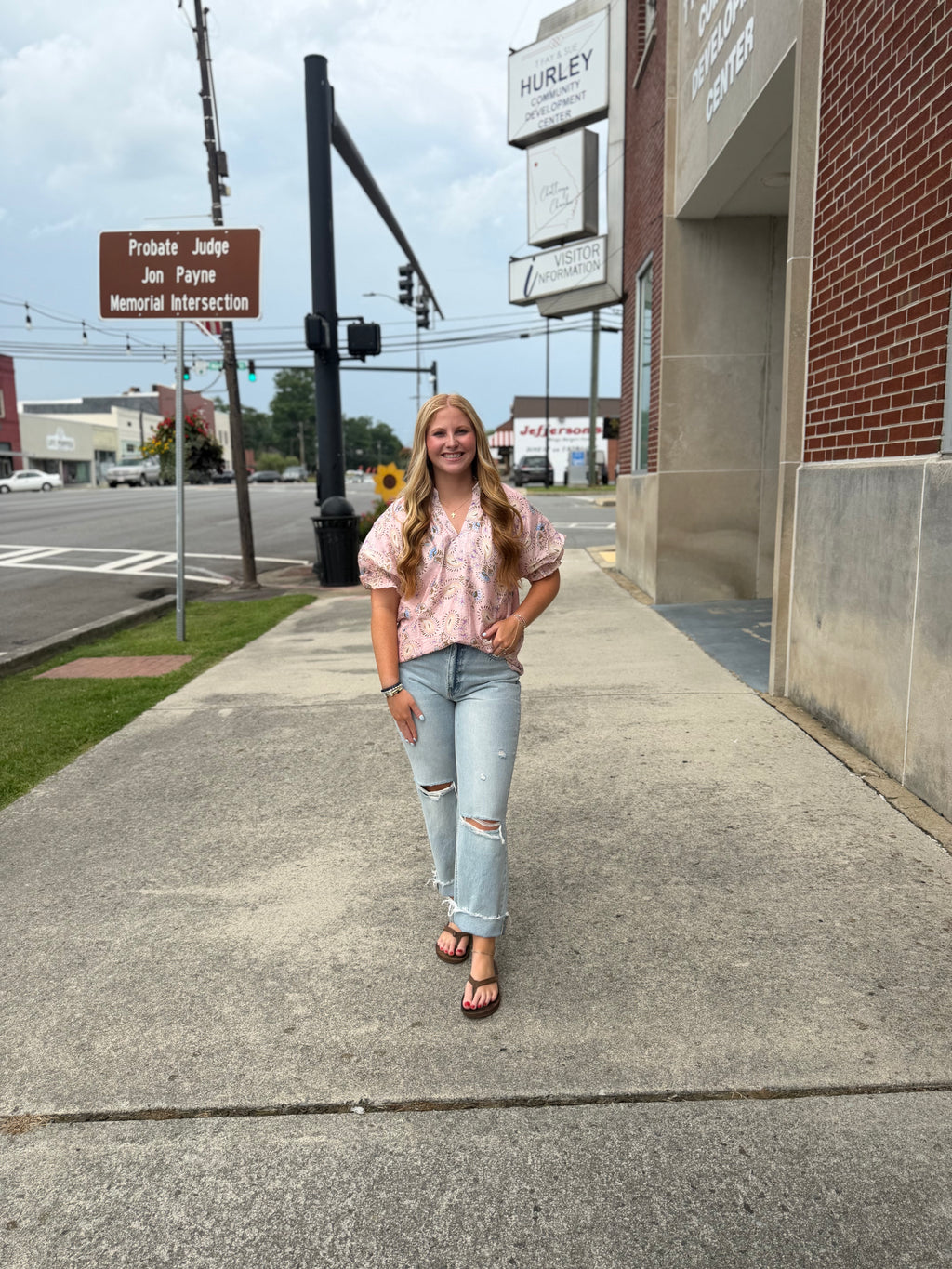 Pink Paisley Bubble Sleeve Top