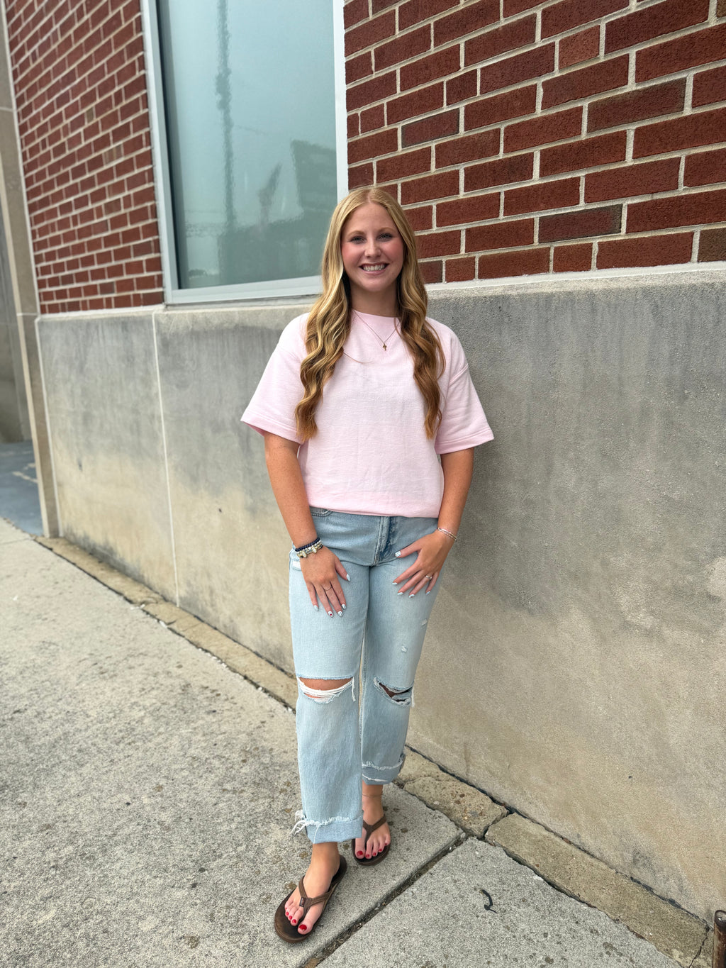 Pale Pink Boxy Fit Top