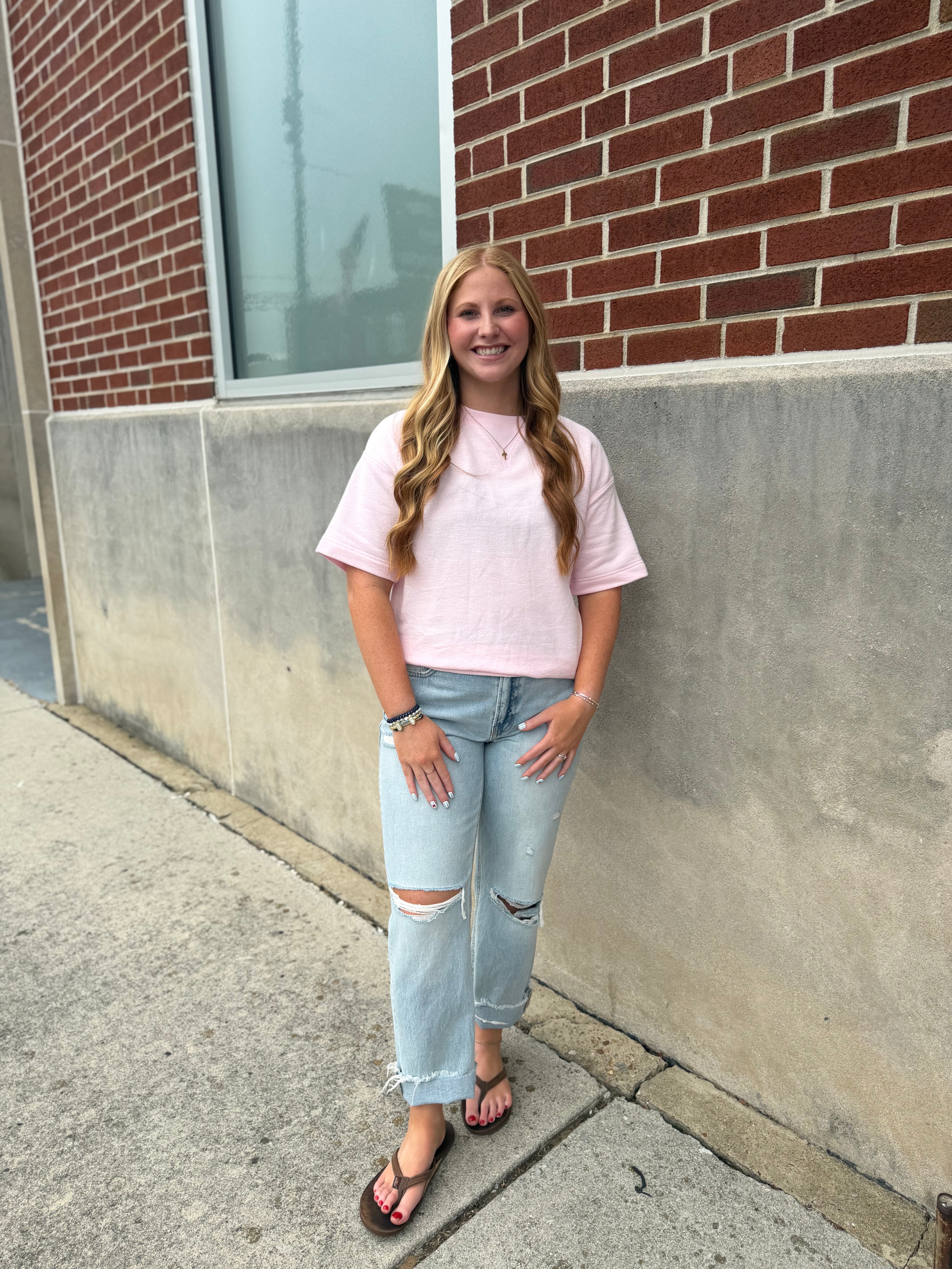 Pale Pink Boxy Fit Top