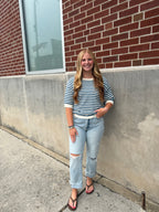 Blue Stripe Knit Sweater