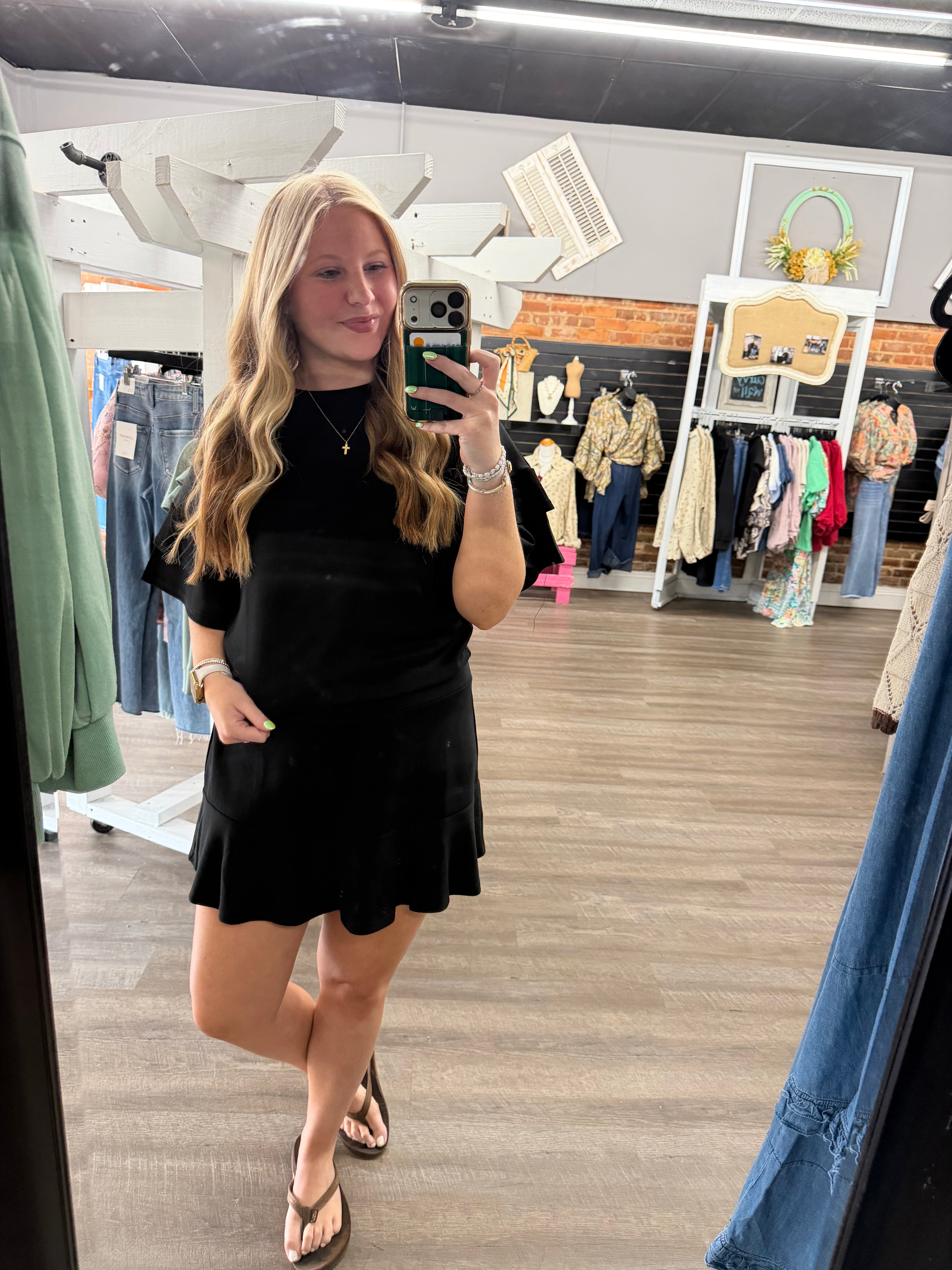 Black Luxe Knit Skort Set