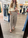 Brown Stripe Wide Leg Pant