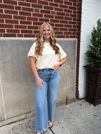 Ivory Bubble Hem Top