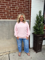 Terry Cloth MockNeck - Light Pink
