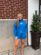 Terry Cloth MockNeck - Bright Blue