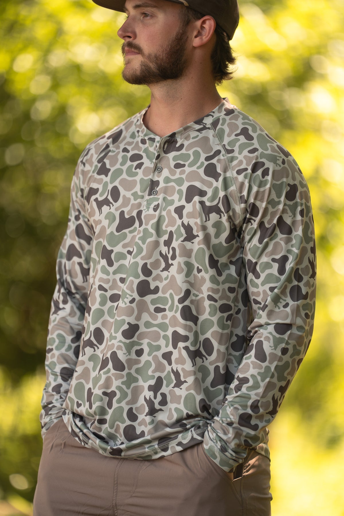 3 BUTTON HENLEY | DIYALA CAMO