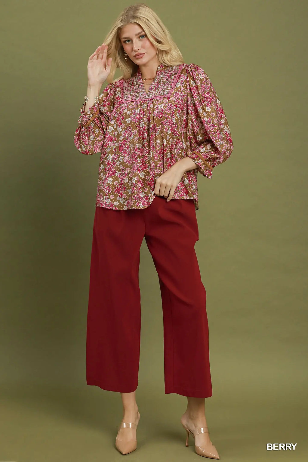Berry Floral Top
