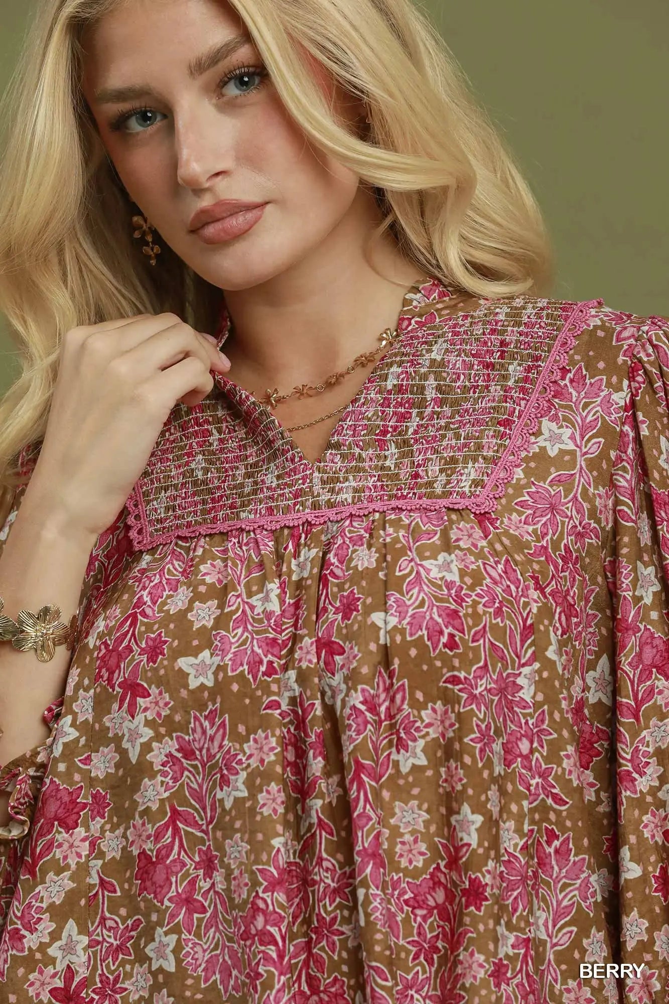 Berry Floral Top
