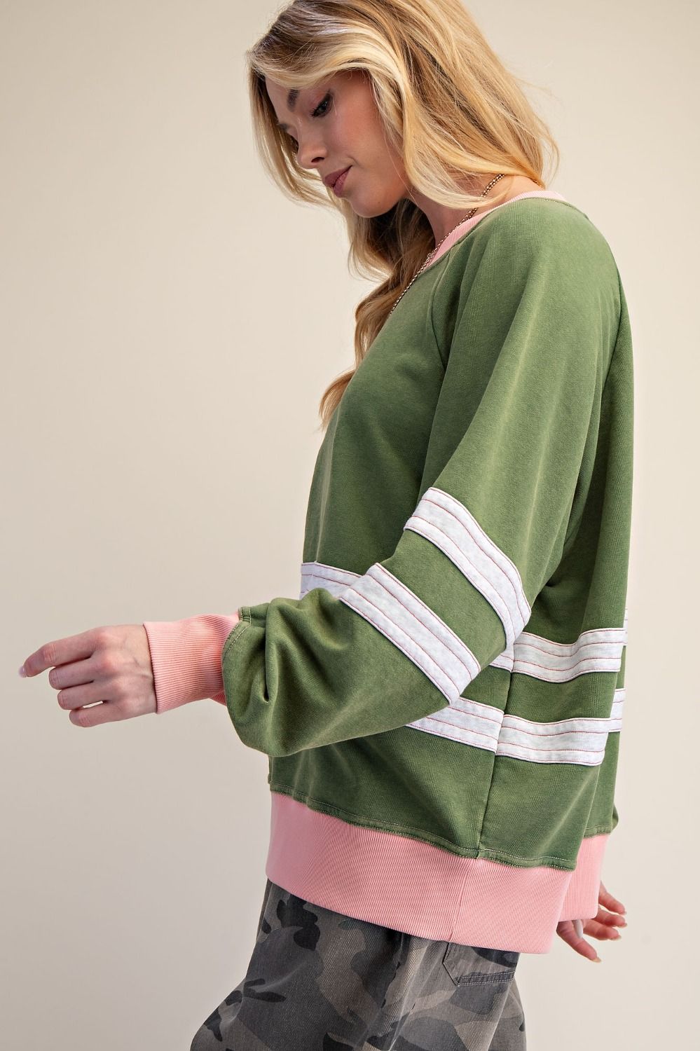 Strawberry Matcha Terry Pullover