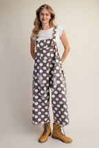 Mocha Polka Dot Overalls