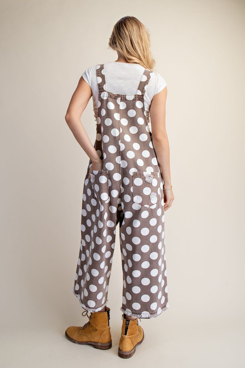 Mocha Polka Dot Overalls