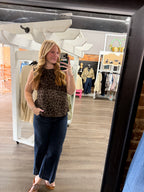 Leopard Faux Suede Tank Top