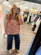 Berry Floral Top