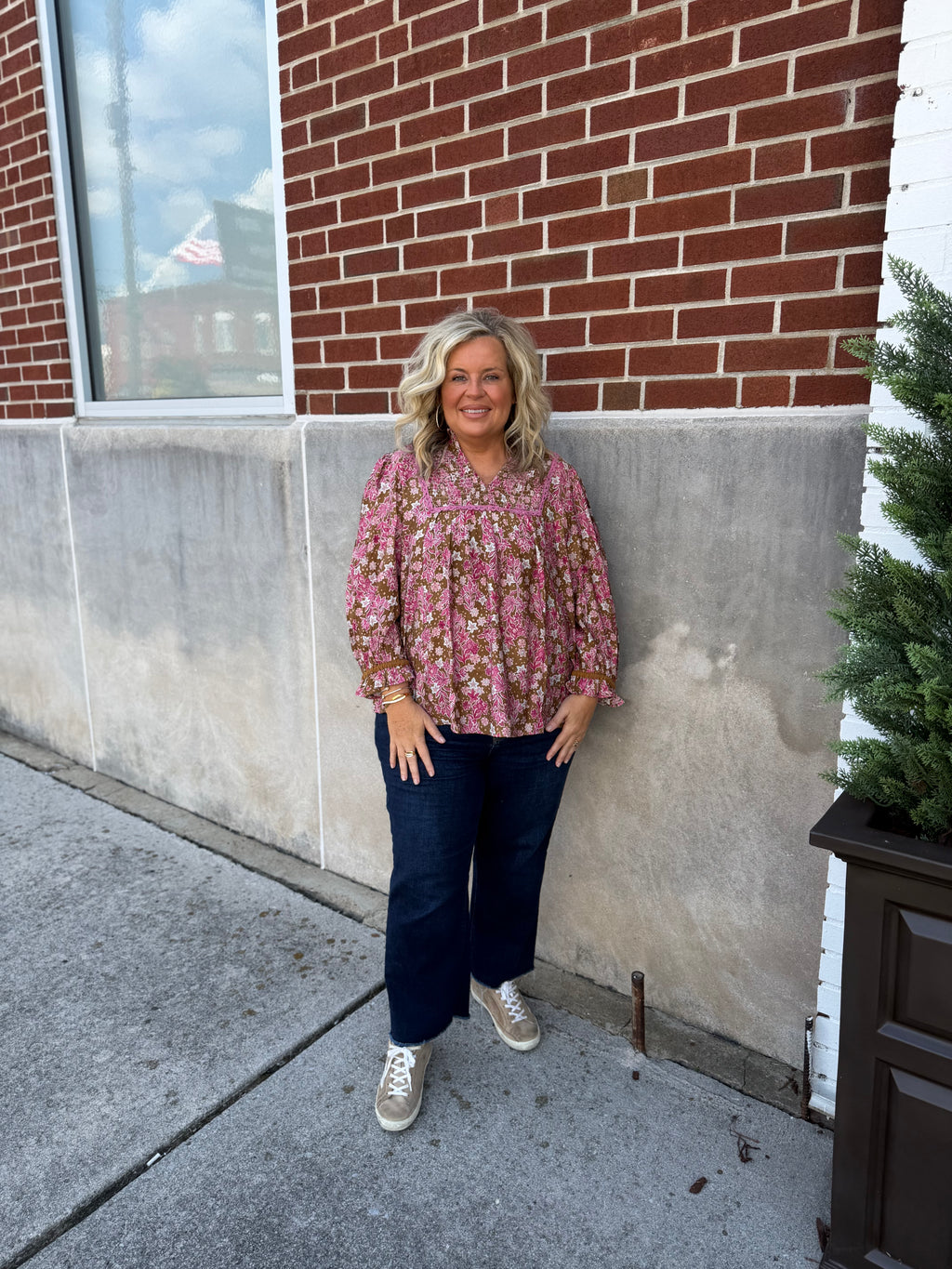 Berry Floral Top