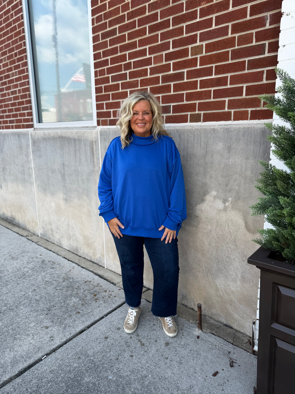 Royal Blue Mock Neck