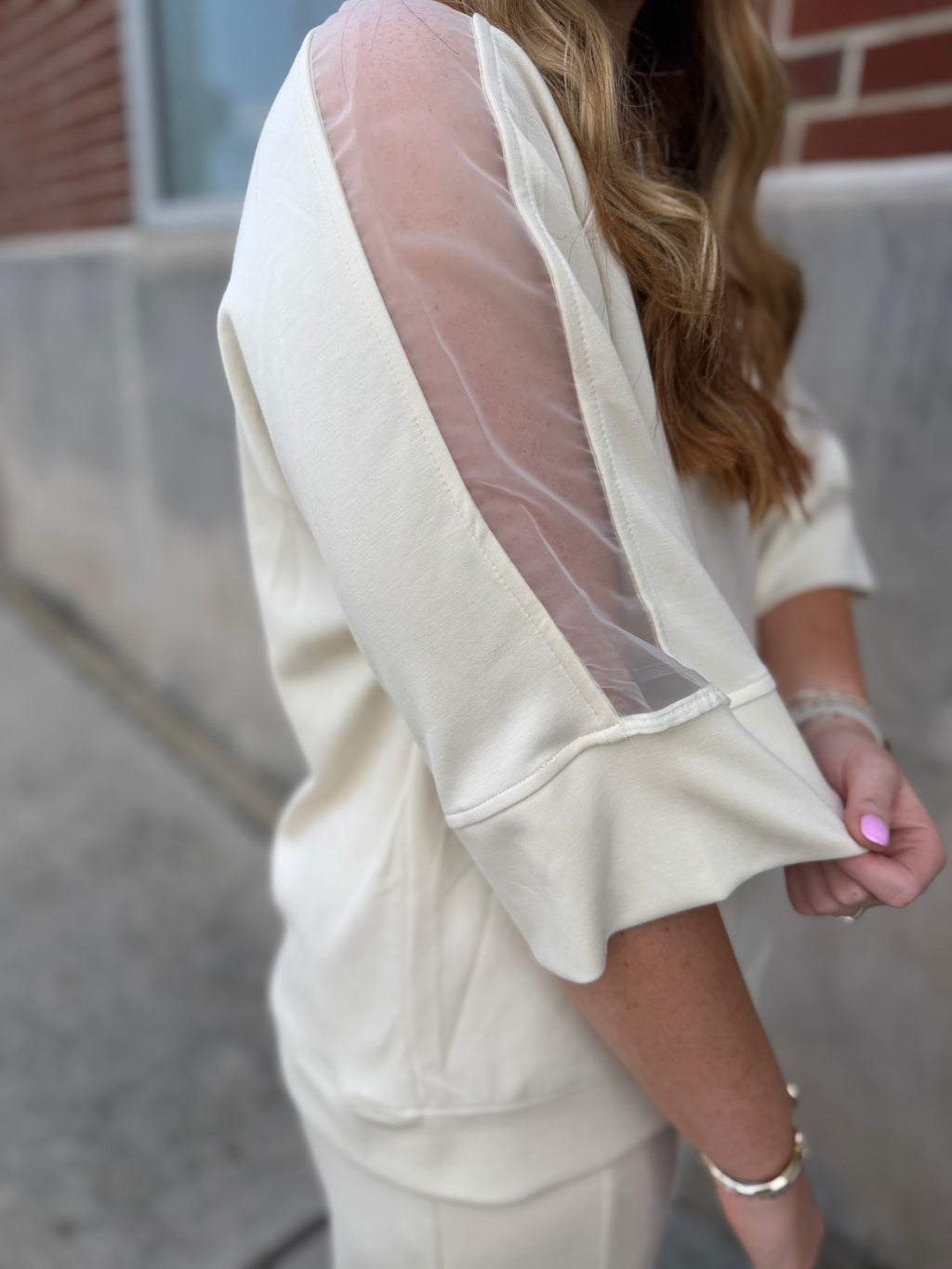 Cream Luxe Knit Pant Set