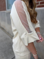 Cream Luxe Knit Pant Set