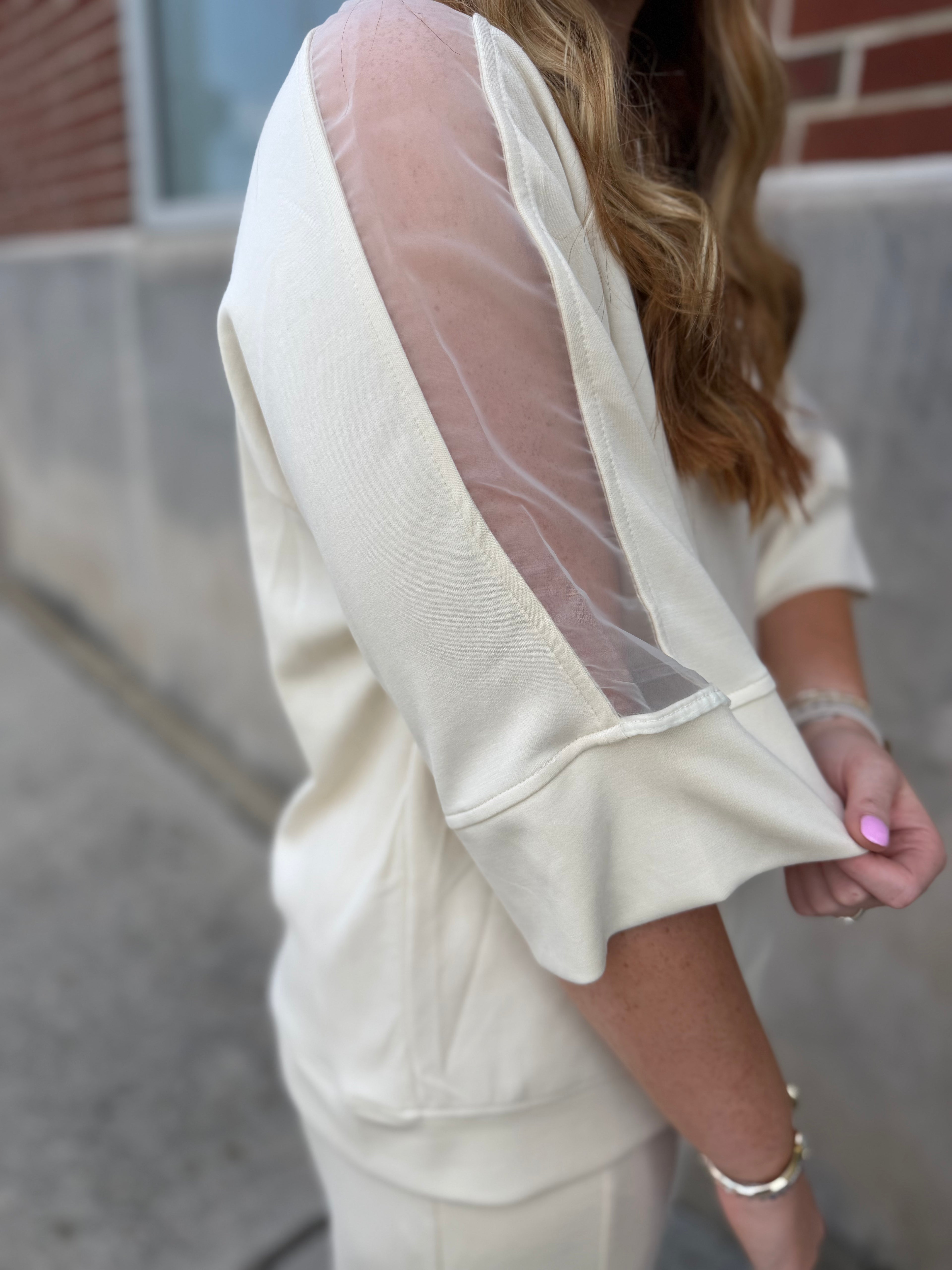 Cream Luxe Knit Pant Set