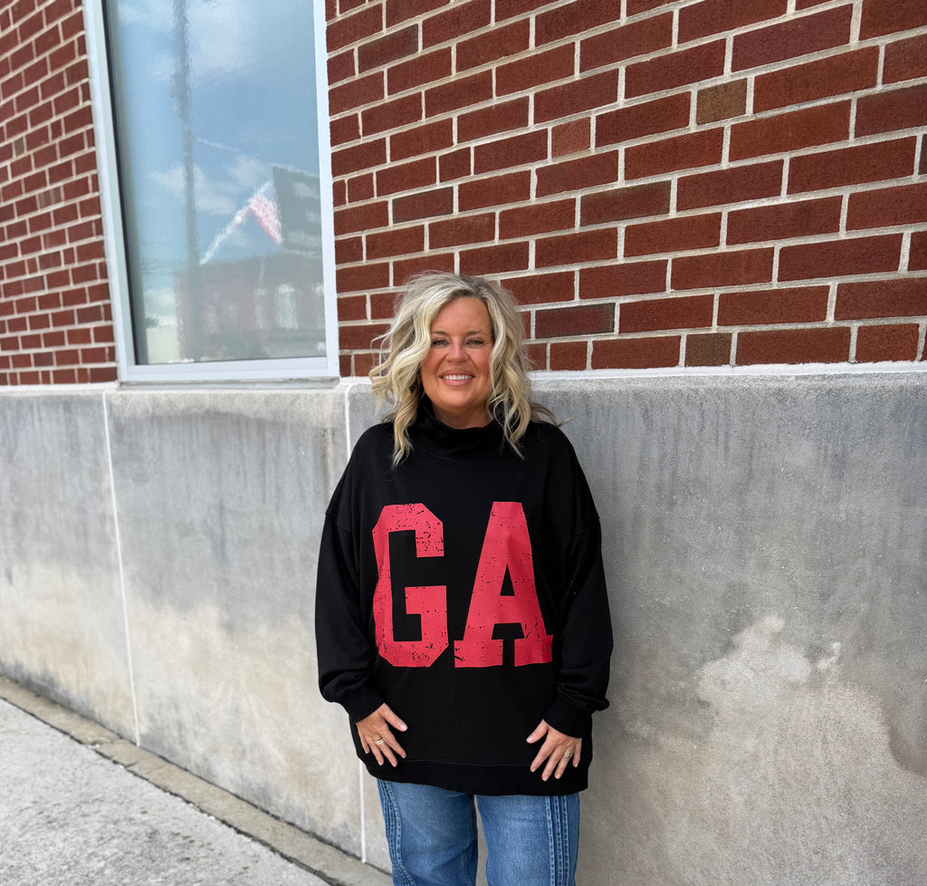 Black Ga Mock Neck