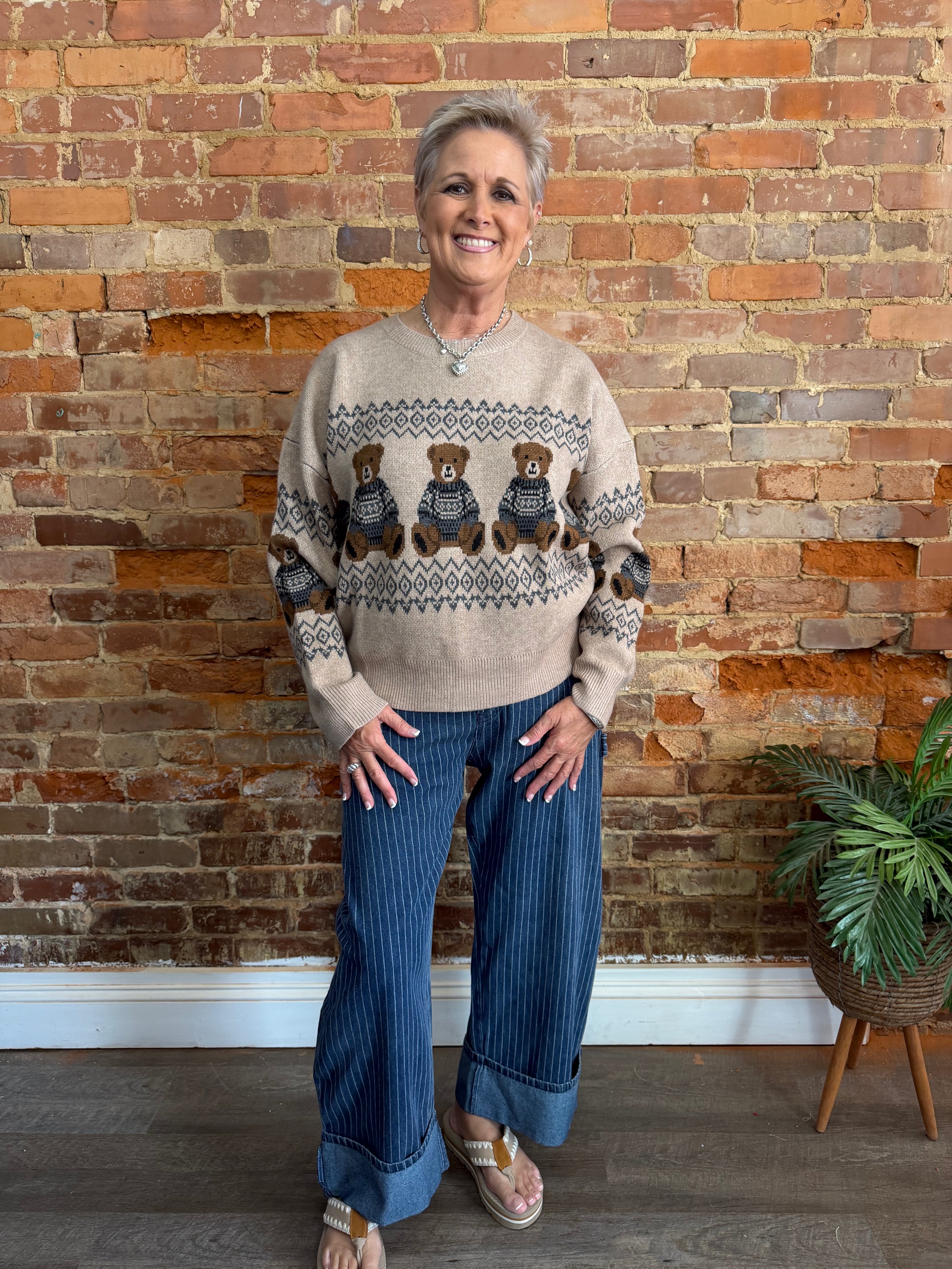 Khaki Bear Sweater