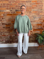 Sage Exposed Seam Sweatshirt