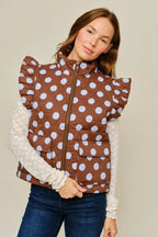 Cocoa Baby Blue Dot Ruffle Vest