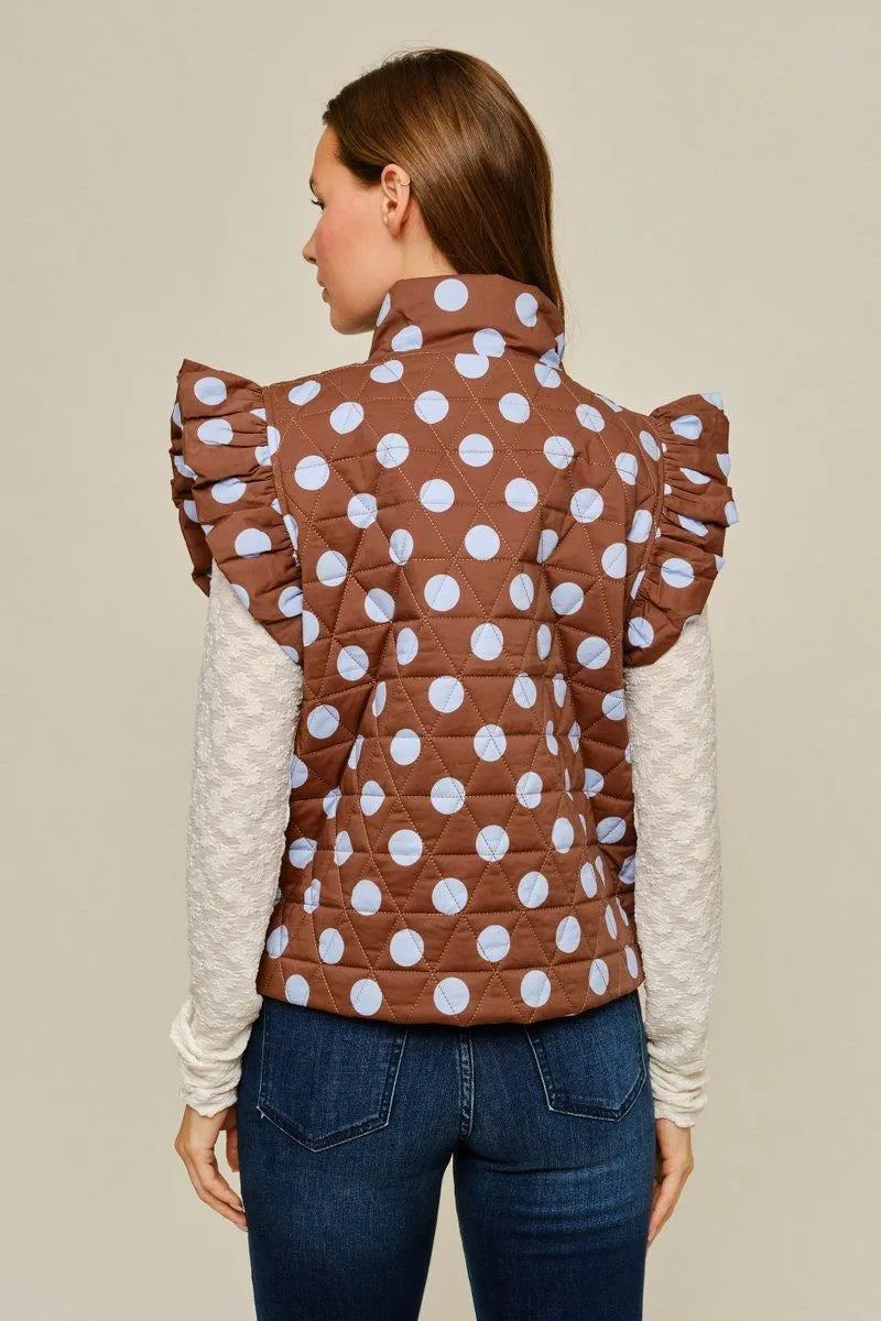 Cocoa Baby Blue Dot Ruffle Vest