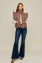 Cocoa Baby Blue Dot Ruffle Vest